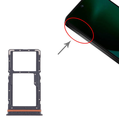 For Xiaomi Poco M6 4G 10pcs SIM Card Tray + SIM Card Tray / Micro SD Card Tray (Black)
