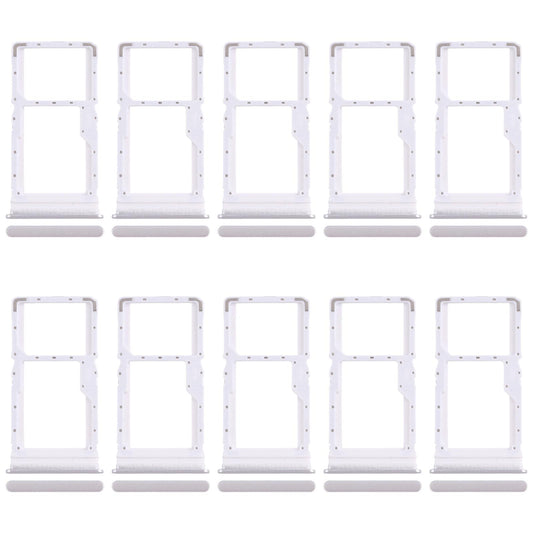 For Xiaomi Poco M6 4G 10pcs SIM Card Tray + SIM Card Tray / Micro SD Card Tray (Silver)
