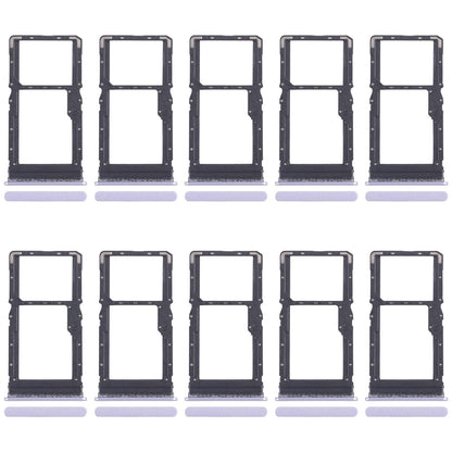 For Xiaomi Poco M6 Plus 10pcs SIM Card Tray + SIM Card Tray / Micro SD Card Tray (Purple)