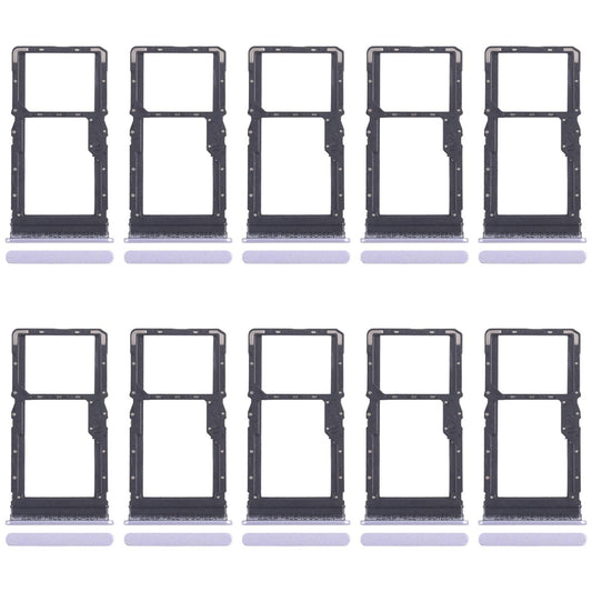 For Xiaomi Poco M6 Plus 10pcs SIM Card Tray + SIM Card Tray / Micro SD Card Tray (Purple)