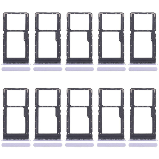 For Xiaomi Poco M6 Plus 10pcs SIM Card Tray + SIM Card Tray / Micro SD Card Tray (Purple)
