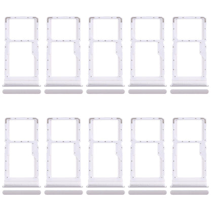 For Xiaomi Poco M6 Plus 10pcs SIM Card Tray + SIM Card Tray / Micro SD Card Tray (Silver)