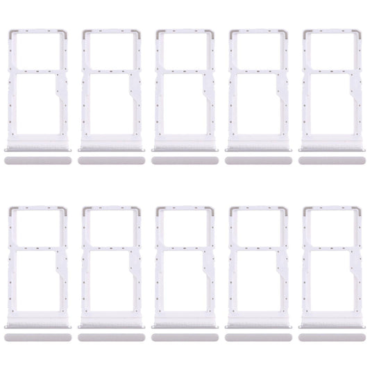 For Xiaomi Poco M6 Plus 10pcs SIM Card Tray + SIM Card Tray / Micro SD Card Tray (Silver)
