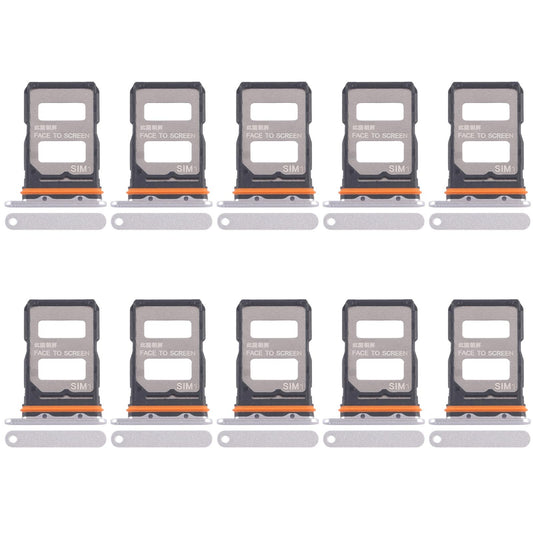 For Xiaomi Redmi K70 Ultra 10pcs SIM Card Tray + SIM Card Tray (Silver)