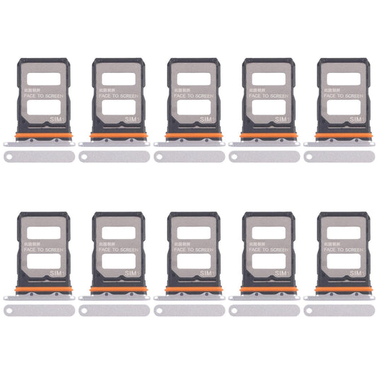 For Xiaomi Redmi K70 Ultra 10pcs SIM Card Tray + SIM Card Tray (Silver)