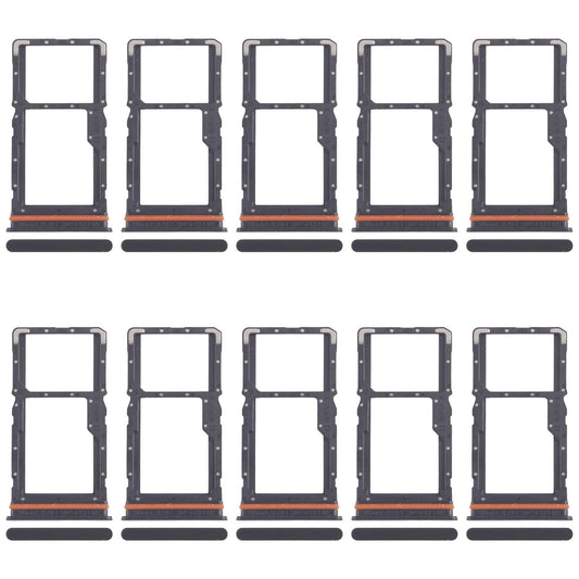 For Xiaomi Redmi Note 13R 10pcs SIM Card Tray + SIM Card Tray / Micro SD Card Tray (Black)
