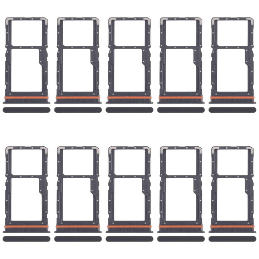 For Xiaomi Redmi Note 13R 10pcs SIM Card Tray + SIM Card Tray / Micro SD Card Tray (Black)