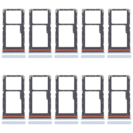 For Xiaomi Redmi Note 13R 10pcs SIM Card Tray + SIM Card Tray / Micro SD Card Tray (Blue)