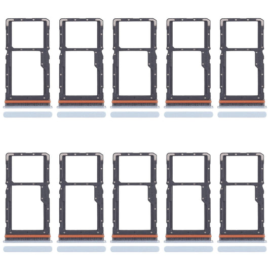 For Xiaomi Redmi Note 13R 10pcs SIM Card Tray + SIM Card Tray / Micro SD Card Tray (Blue)