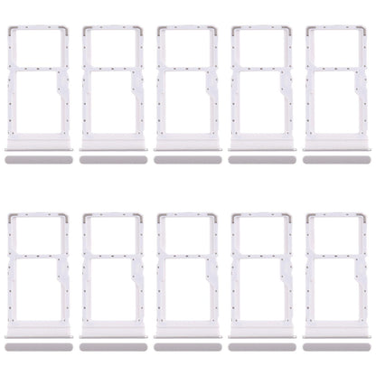 For Xiaomi Redmi Note 13R 10pcs SIM Card Tray + SIM Card Tray / Micro SD Card Tray (Silver)