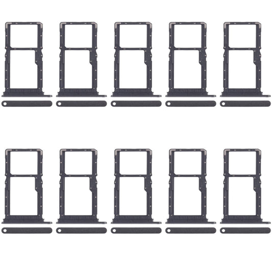 For Xiaomi Poco X6 Neo 5G 10pcs SIM Card Tray + SIM Card Tray / Micro SD Card Tray (Black)