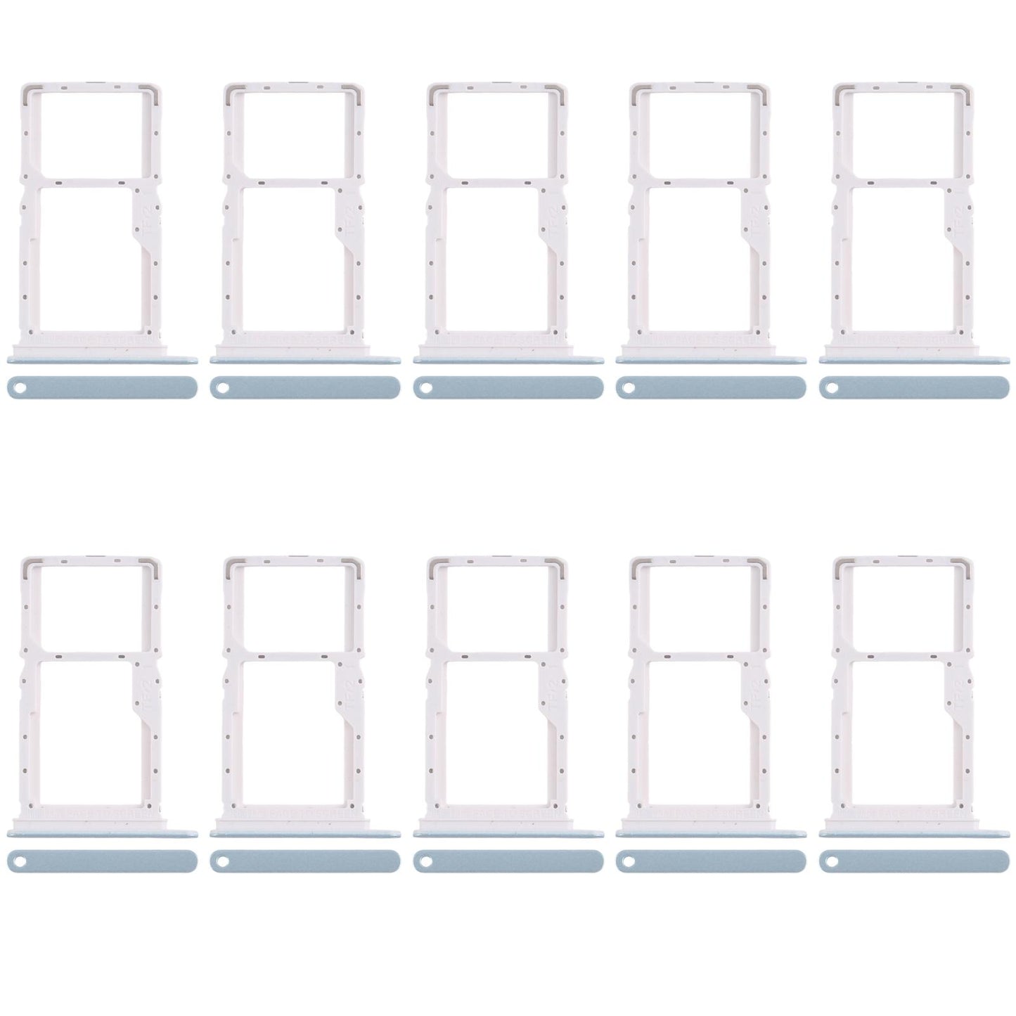 For Xiaomi Poco X6 Neo 5G 10pcs SIM Card Tray + SIM Card Tray / Micro SD Card Tray (Blue)