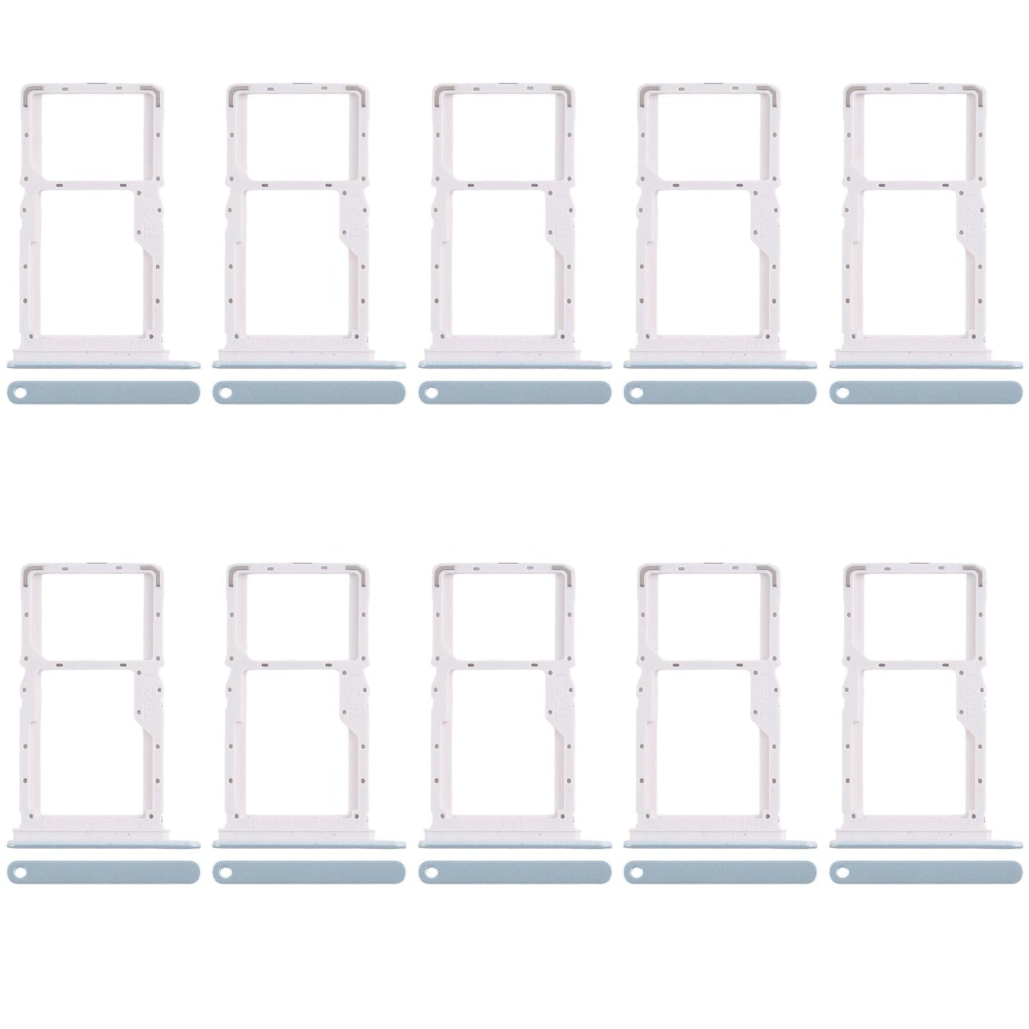 For Xiaomi Poco X6 Neo 5G 10pcs SIM Card Tray + SIM Card Tray / Micro SD Card Tray (Blue)