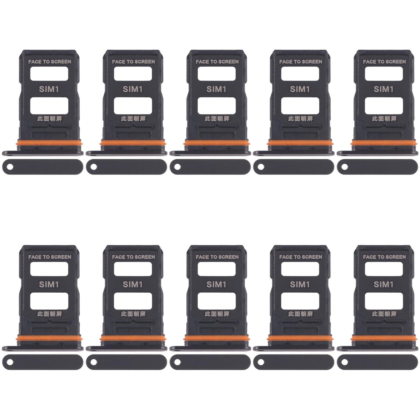 For Xiaomi 14 Ultra 10pcs SIM Card Tray + SIM Card Tray (Black)
