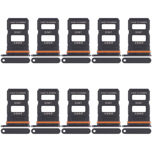 For Xiaomi 14 Ultra 10pcs SIM Card Tray + SIM Card Tray (Black)