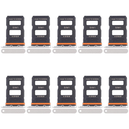 For Xiaomi 14 Ultra 10pcs SIM Card Tray + SIM Card Tray (Silver)
