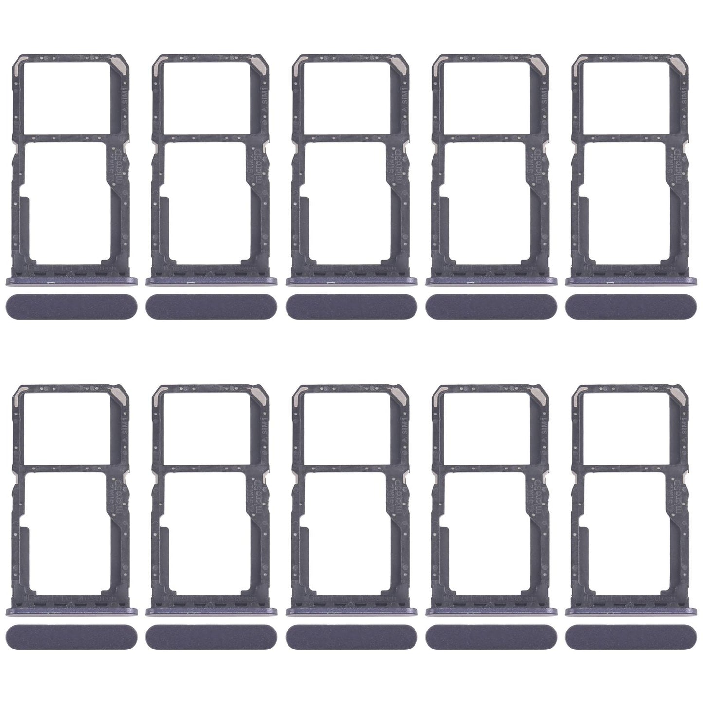 For Xiaomi Redmi A3x 10pcs SIM Card Tray + SIM Card Tray / Micro SD Card Tray (Black)