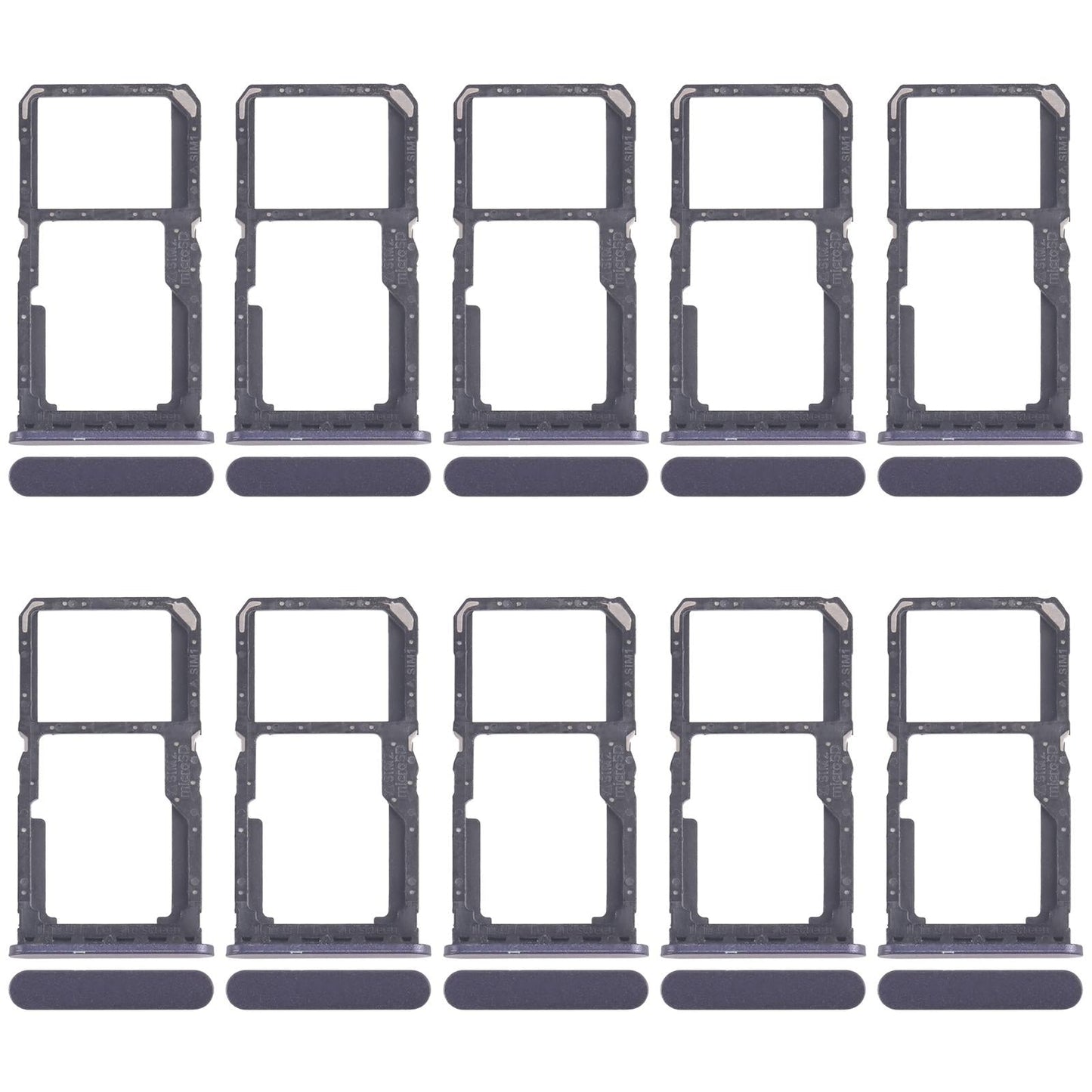 For Xiaomi Redmi A3x 10pcs SIM Card Tray + SIM Card Tray / Micro SD Card Tray (Black)