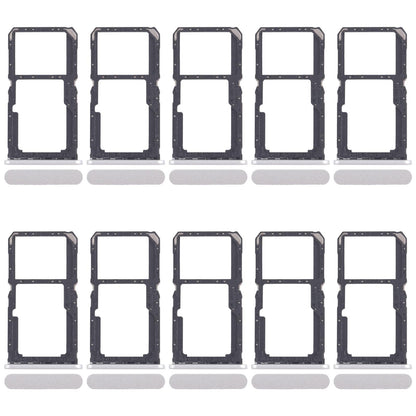 For Xiaomi Redmi A3x 10pcs SIM Card Tray + SIM Card Tray / Micro SD Card Tray (Silver)