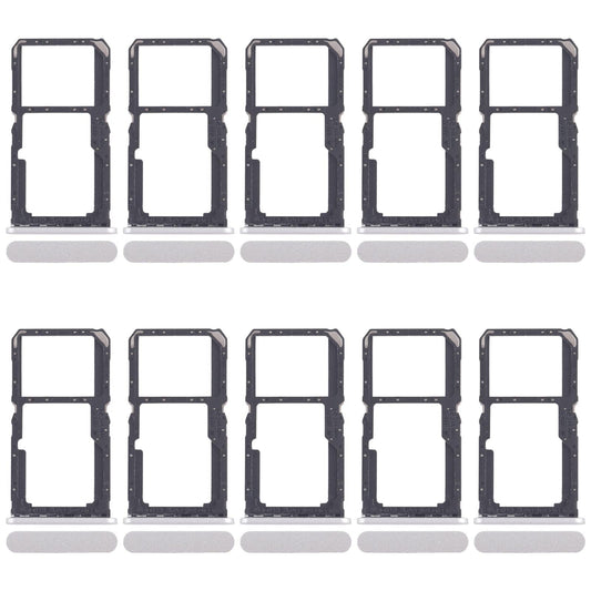 For Xiaomi Redmi A3x 10pcs SIM Card Tray + SIM Card Tray / Micro SD Card Tray (Silver)