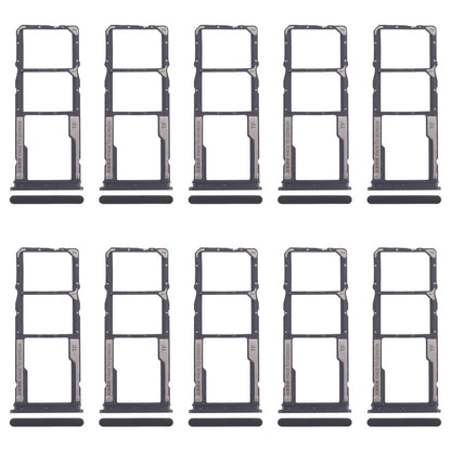 For Xiaomi Poco M6 Pro 4G 10pcs SIM Card Tray + SIM Card Tray + Micro SD Card Tray (Black)