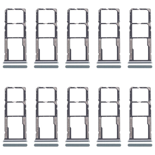 For Xiaomi Poco M6 Pro 4G 10pcs SIM Card Tray + SIM Card Tray + Micro SD Card Tray (Green)