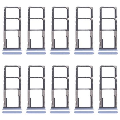 For Xiaomi Poco M6 Pro 4G 10pcs SIM Card Tray + SIM Card Tray + Micro SD Card Tray (Blue)