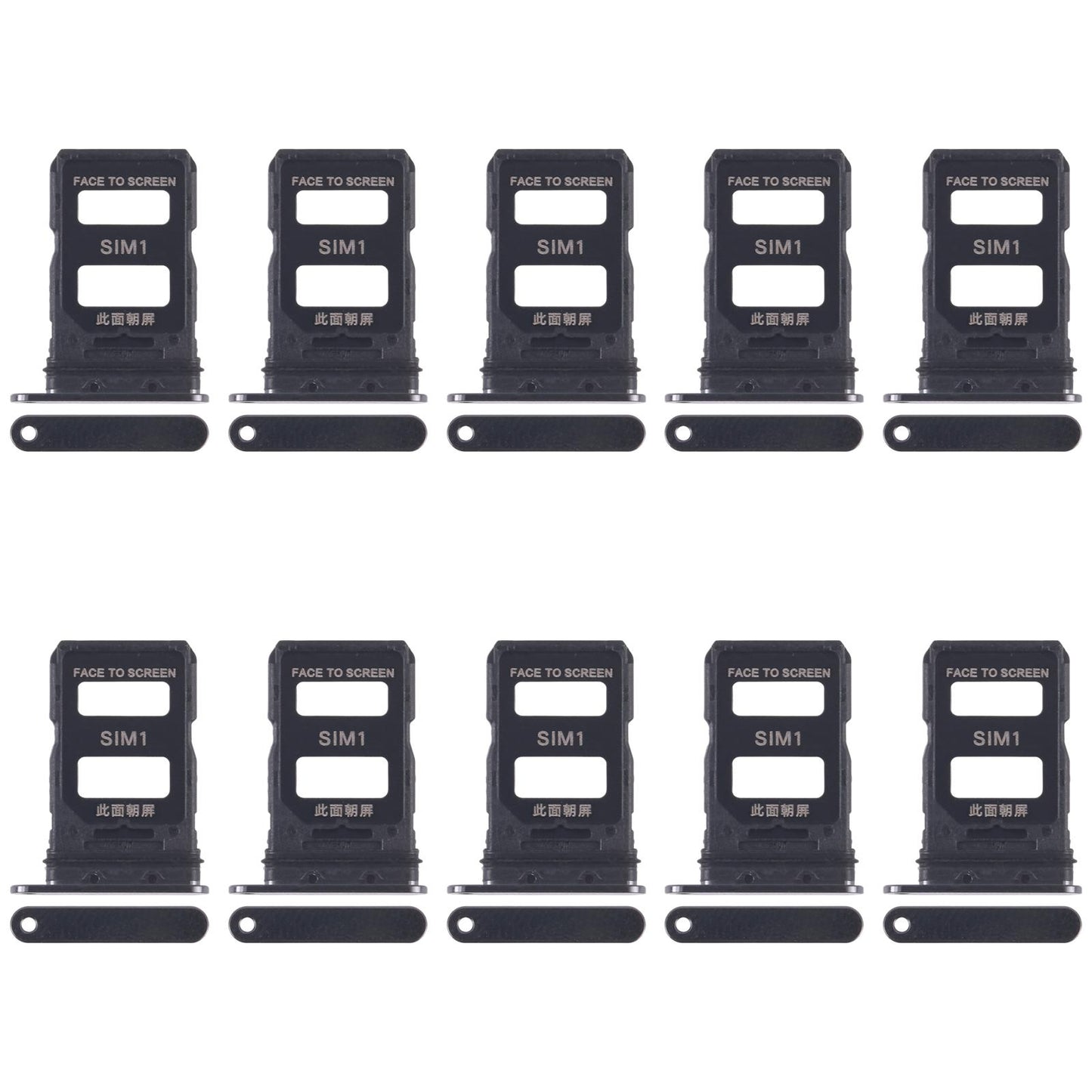 For Xiaomi 14 Pro 10pcs SIM Card Tray + SIM Card Tray (Black)
