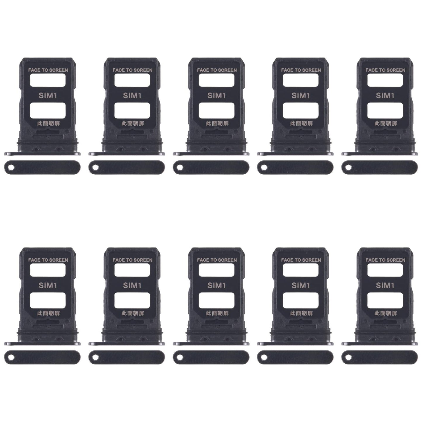 For Xiaomi 14 Pro 10pcs SIM Card Tray + SIM Card Tray (Black)