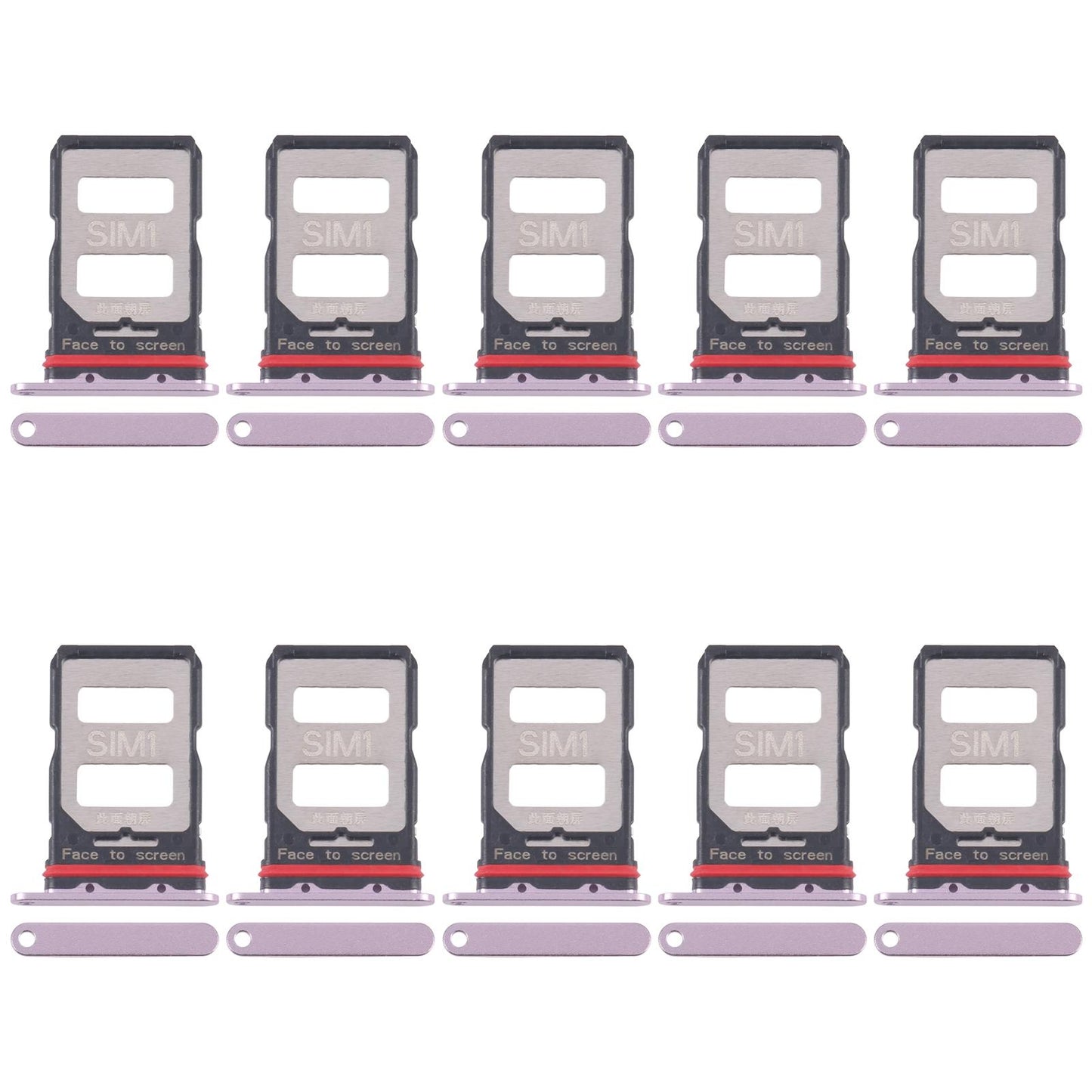 For Xiaomi Redmi K70 10pcs SIM Card Tray + SIM Card Tray (Pink)