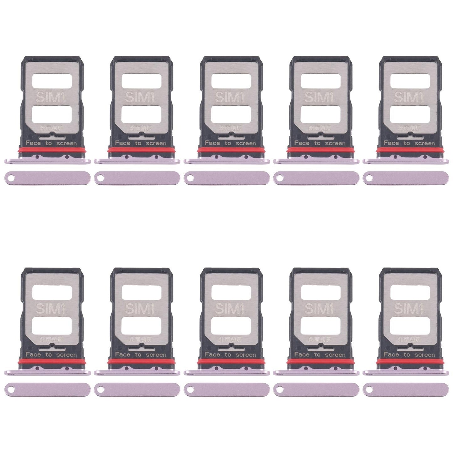 For Xiaomi Redmi K70 Pro 10pcs SIM Card Tray + SIM Card Tray (Pink)