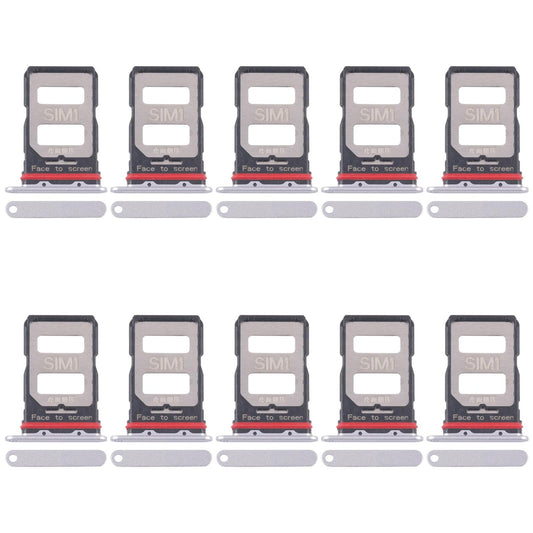 For Xiaomi Redmi K70 Pro 10pcs SIM Card Tray + SIM Card Tray (Silver)