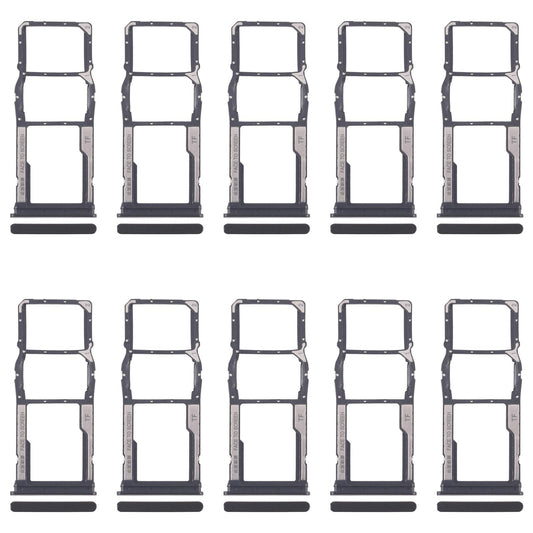 For Xiaomi Redmi 13C 5G 10pcs SIM Card Tray + SIM Card Tray + Micro SD Card Tray (Black)