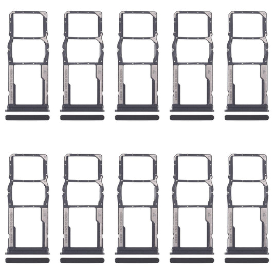 For Xiaomi Redmi 13C 5G 10pcs SIM Card Tray + SIM Card Tray + Micro SD Card Tray (Black)