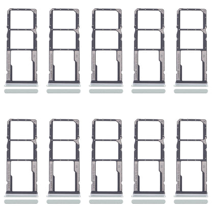 For Xiaomi Redmi 13C 5G 10pcs SIM Card Tray + SIM Card Tray + Micro SD Card Tray (Green)
