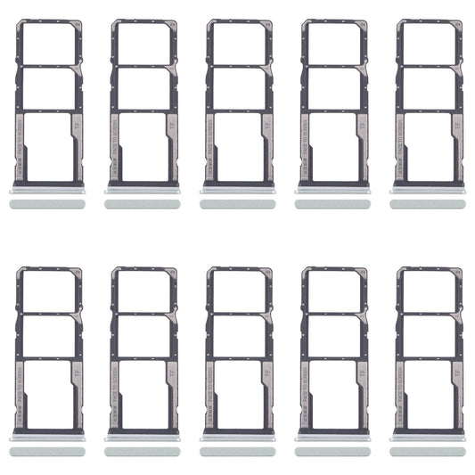 For Xiaomi Redmi 13C 5G 10pcs SIM Card Tray + SIM Card Tray + Micro SD Card Tray (Green)