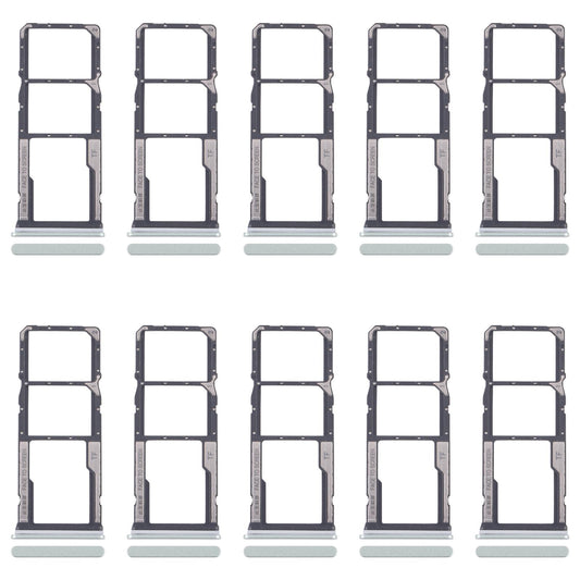 For Xiaomi Redmi 13C 5G 10pcs SIM Card Tray + SIM Card Tray + Micro SD Card Tray (Green)