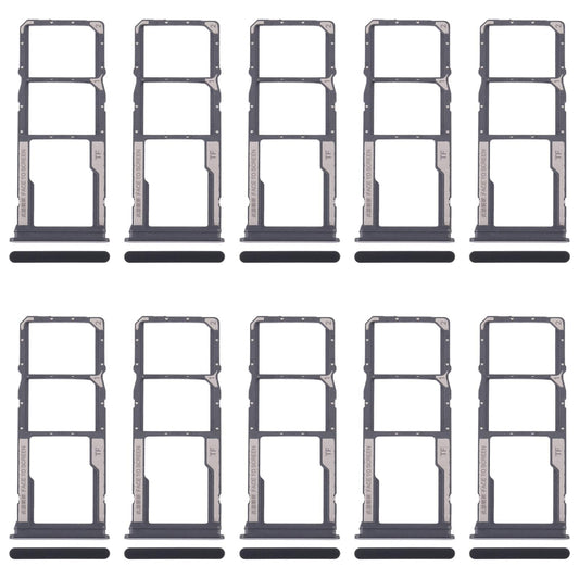 For Xiaomi Redmi 14C 5G 10pcs SIM Card Tray + SIM Card Tray + Micro SD Card Tray (Black)