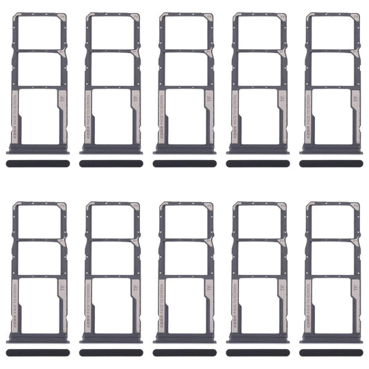 For Xiaomi Redmi 14C 5G 10pcs SIM Card Tray + SIM Card Tray + Micro SD Card Tray (Black)
