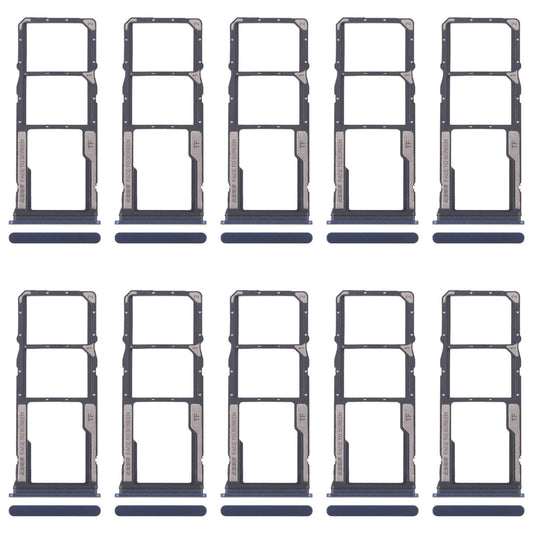 For Xiaomi Redmi 14C 5G 10pcs SIM Card Tray + SIM Card Tray + Micro SD Card Tray (Blue)
