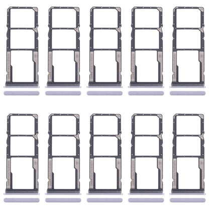 For Xiaomi Redmi 14C 5G 10pcs SIM Card Tray + SIM Card Tray + Micro SD Card Tray (Purple)