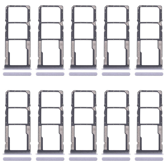 For Xiaomi Redmi 14C 5G 10pcs SIM Card Tray + SIM Card Tray + Micro SD Card Tray (Purple)