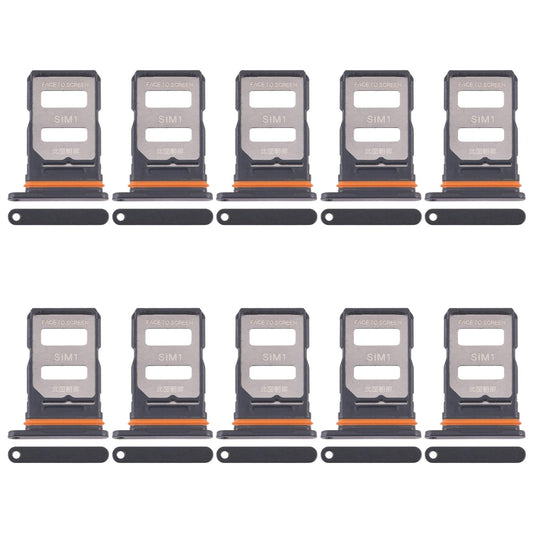 For Xiaomi Poco X7 Pro 10pcs SIM Card Tray + SIM Card Tray (Black)