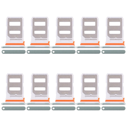 For Xiaomi Poco X7 Pro 10pcs SIM Card Tray + SIM Card Tray (Green)