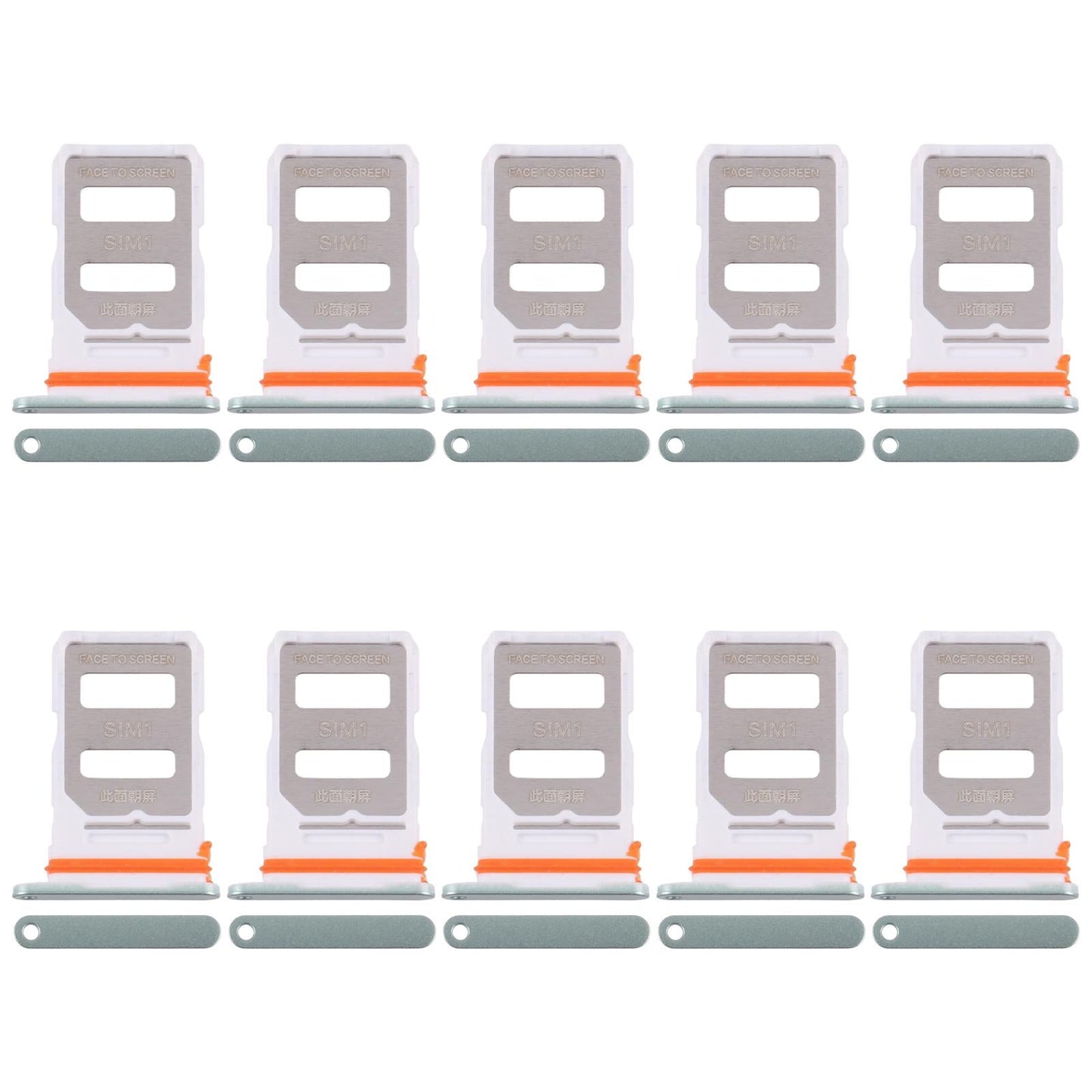 For Xiaomi Poco X7 Pro 10pcs SIM Card Tray + SIM Card Tray (Green)