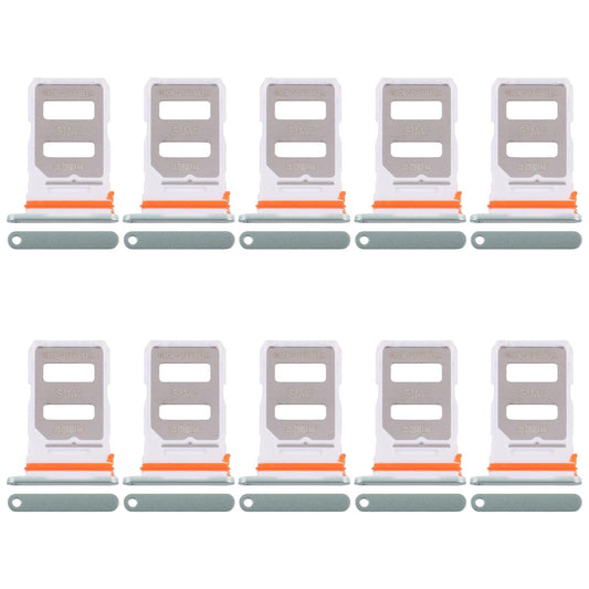 For Xiaomi Poco X7 Pro 10pcs SIM Card Tray + SIM Card Tray (Green)