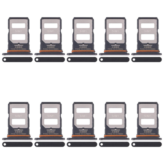 For Xiaomi Poco X6 10pcs SIM Card Tray + SIM Card Tray (Black)