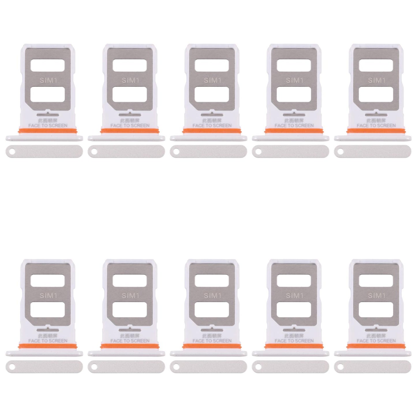 For Xiaomi Poco X6 10pcs SIM Card Tray + SIM Card Tray (White)