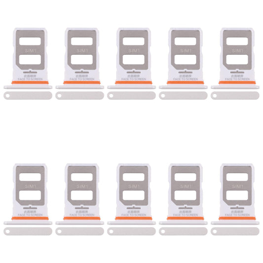 For Xiaomi Poco X6 10pcs SIM Card Tray + SIM Card Tray (White)
