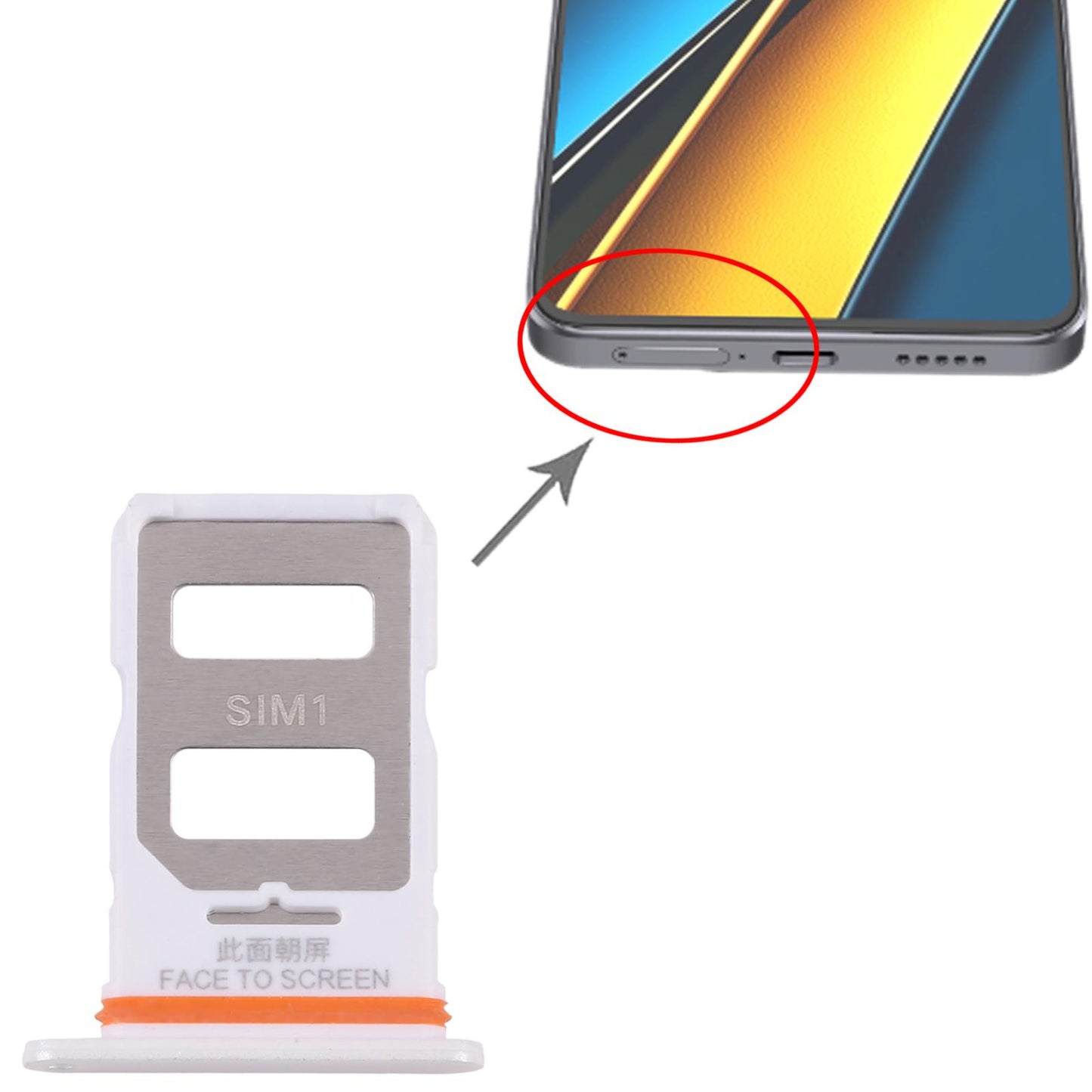 For Xiaomi Poco X6 10pcs SIM Card Tray + SIM Card Tray (White)
